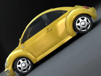 New Beetle VW with Interior 3D model