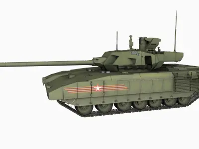 T-14 Armata Russian MBT Game Model PBR Low-poly 3D model