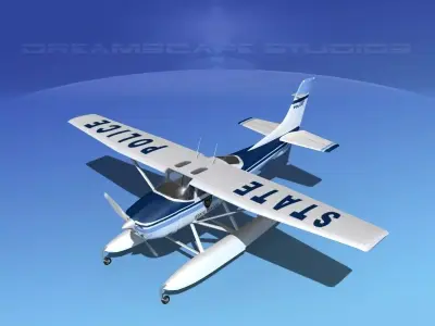 Cessna 182 Seaplane State Police 3D model