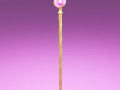 Eagle claw staff Low-poly 3D model