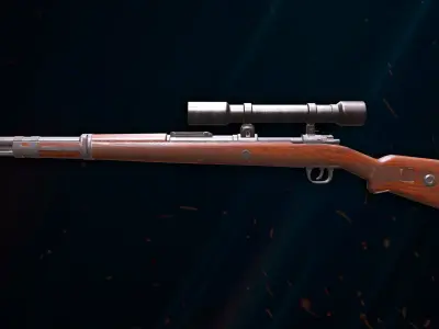 Kar98 low poly sniper rifle Low-poly 3D model