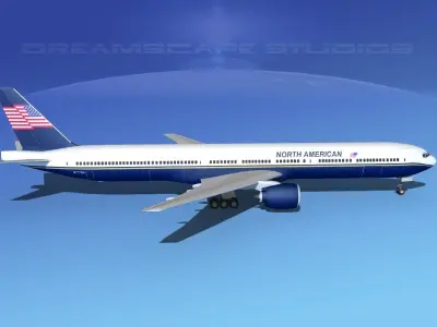 Boeing 777-300 MP North American 3D model