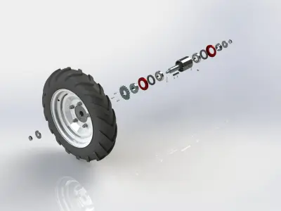 Agricultural Wheel hub 5xR16 Low-poly 3D model