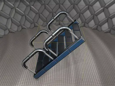 Sci-Fi Stairs - 27 - Blue Version  Low-poly 3D model