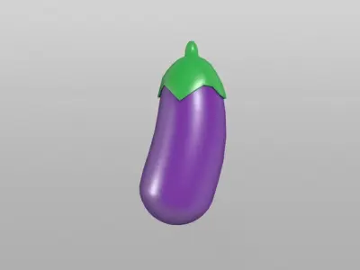 Eggplant 02 Low-poly 3D model
