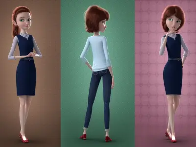 Cartoon Family Rigged V1 3D model