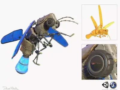 Lightning Bug PBR RIG ANIM Low-poly 3D model