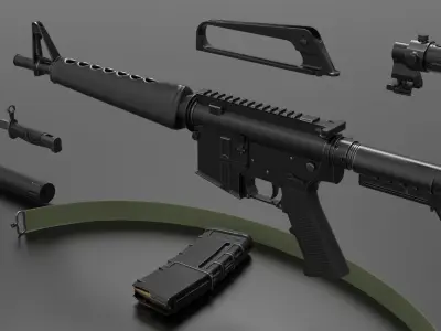 m16A1 Fps - Tps Low-poly 3D model