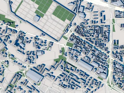 Part of Milan City Italy 2 3D model