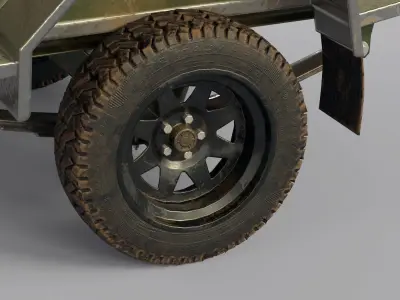 Car Trailer Vehicle Carrier Low-poly 3D model