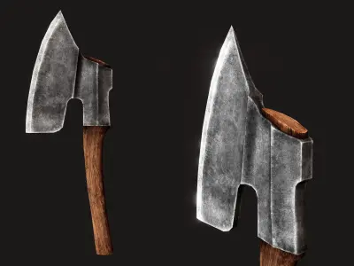 Goosewing Hewing Axe Low-poly 3D model