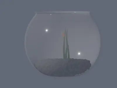 Round Aquarium with GoldFish 3D model