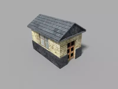 low poly prison building 2 Low-poly 3D model