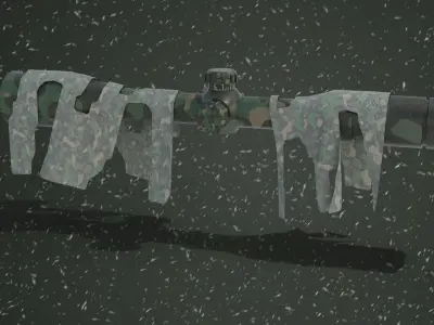 Tactical Sniper Scope Low-poly 3D model