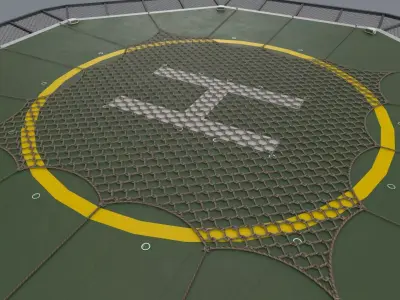 Helipad With Net --323-- Low-poly 3D model