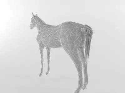 Horse Low Poly Mammal Stallion Animal Lowpoly Low-poly 3D model