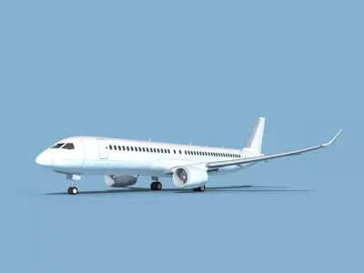 Airbus A220-300 Unmarked 1 3D model