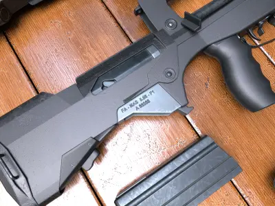FAMAS F1 assault rifle Low-poly 3D model