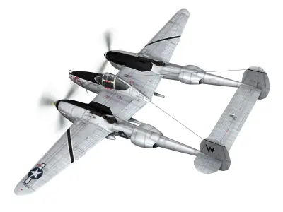 Lockheed P-38 Lightning - Wicked Woman 3D model
