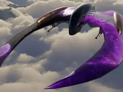 Spaceship 3D model Low poly futuristic flying Low-poly 3D model