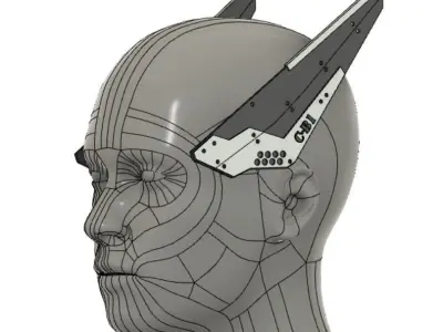 Cyberpunk Techwear Cat Ears CB-1 3D Model STL 3D print model