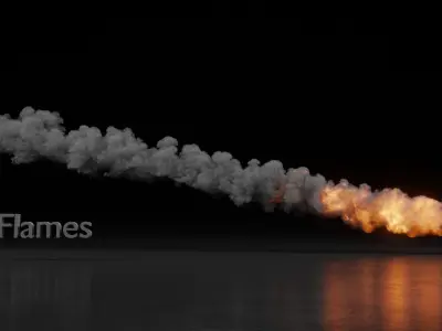 High Resolution Rocket Smoke Trail 3D model