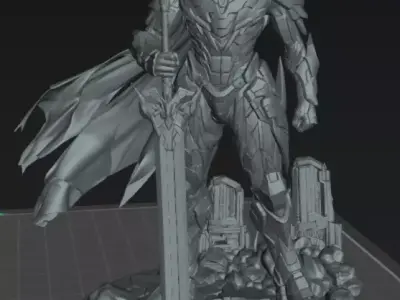 Knight Inferno Nexus  Futuristic Cyber Knight  3D Printing 3D print model