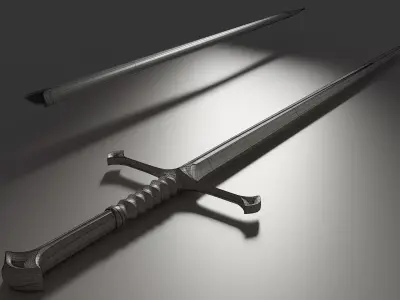 Lord of the Rings sword Anduril - LowPoly Sword 3D model Low-poly 3D model