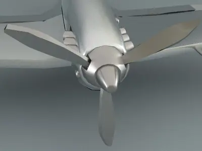 laos Spitfire Mk IIb Low-poly 3D model