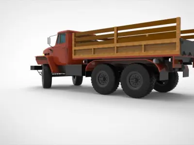 Truck Ural-4320 Low-poly 3D model