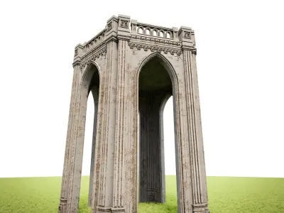 GOTHIC CASTLE BUILDING 13 Low-poly 3D model