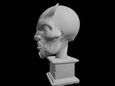 Alien Mutant Face Grotesque Extraterrestrial Sculpture 3D print model purchase