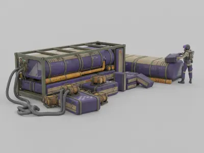Sci-Fi Crates 3D model