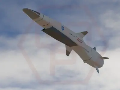 Hypersonic rocket Low-poly 3D model