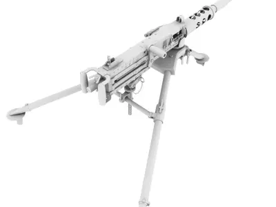 Browning M2 Low-poly 3D model