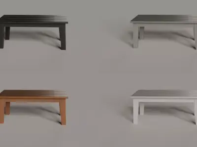 Lakeside Dining Coffee Table - 4 COLORS Low-poly 3D model