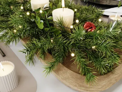 Christmas table setting Free 3D model