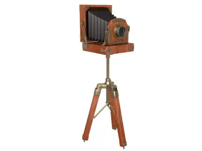 Antique Folding Camera 3D model