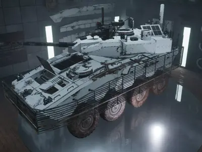 Custom Military Vehicles - Truck Armored - Part C - 3 Vehicles Low-poly 3D model