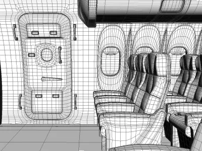 Economy Class Interior 3D model