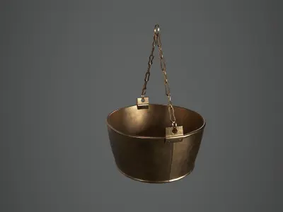 Medieval Cauldron - Hanging Low-poly 3D model