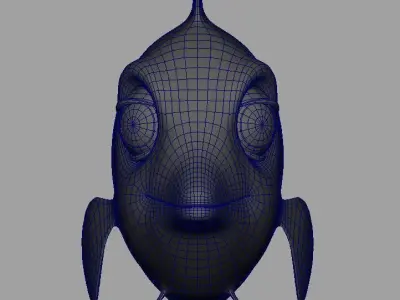 Fish lowpoly model head Low-poly 3D model