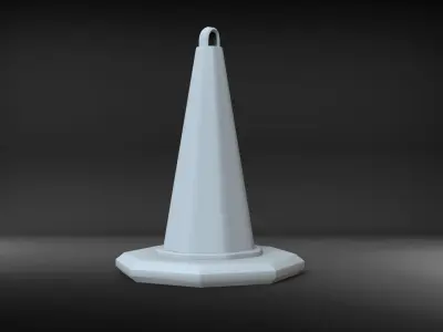 Traffic Cone Game Ready Low-poly 3D model
