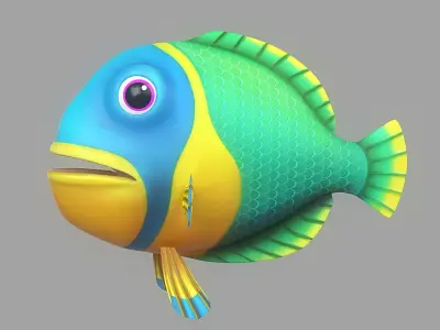 Cartoon Fish 21 Low-poly 3D model