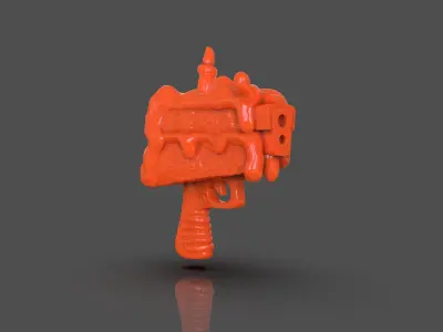 TMNT Cake Gun Scratch Low-poly 3D model