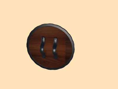 Vintage Wooden Shield 3D model