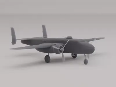 B-25 Mitchell Bomber 3D print model