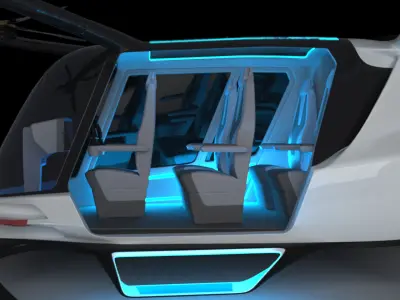 Hydrogen powered Air Taxi Alaka Skai with Interior 3D model