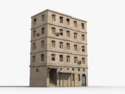  Arab Middle East Building x27 Low-poly 3D model