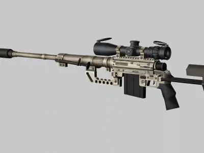 Sniper Denel 8NTW-20 Low-Poly 3D Model Low-poly 3D model purchase